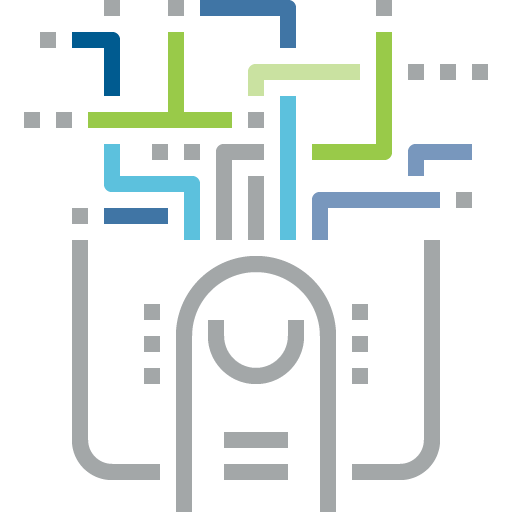 line art of finger connecting data