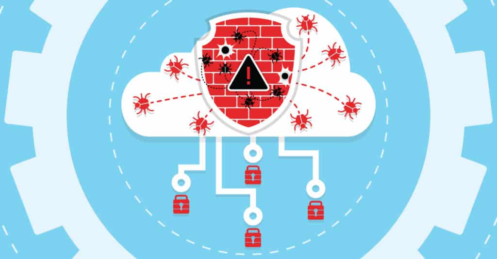 Illustration of Cloud Storage Being Attacked by Ransomware