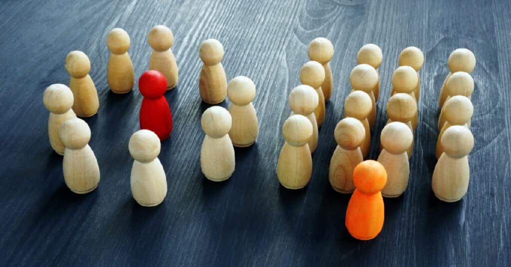 Leadership Concept with Wooden People- employee buy in